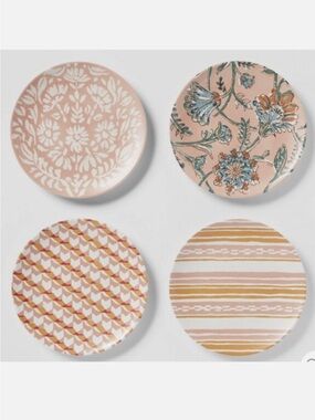 6.8" 4pk Bamboo and Melamine Mixed Pattern Appetizer Plates -
Threshold™ new